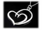 925 Sterling Silver Handmade Double Heart in Heart pendant -high polish with 18 inch chain