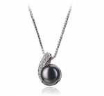 PearlsOnly Claudia Black 7.0-7.5mm AA Freshwater Sterling Silver Cultured Pearl Pendant