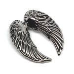 Stainless Steel Large Angel Wings Pendant Necklace