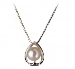 PearlsOnly Amanda White 6.5-7.0mm AA Japanese Akoya Sterling Silver Cultured Pearl Pendant