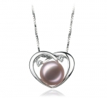 PearlsOnly Katie Heart Lavender 9.0-9.5mm AA Freshwater Sterling Silver Cultured Pearl Pendant