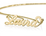 10k Gold Personalized Name Necklace - Name Pendant- Any Name (14 Inches)