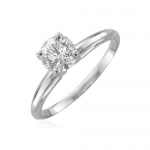 14k White Gold Solitaire Diamond Engagement Ring Band (HI, I2-I3, 0.25 carat)