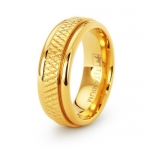 Tioneer 18k Gold Plated Womens Titanium Wedding Band - Size 6