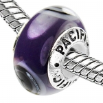 925 Sterling Silver Murano Style Glass Bead - Apple of my Eye (Pandora and Chamilia Compatible)