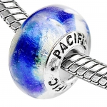 925 Sterling Silver Murano Style Glass Bead - Baby Baluga (Pandora and Chamilia Compatible)