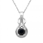 Sapphire Infinity Love Knot Pendant-Necklace in Sterling Silver (1ct tw)
