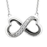 Sterling Silver Infinity Heart 7 Stone Diamond Pendant Necklace (GH, I1-I2, 0.25 carat)