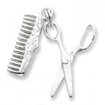 Sterling Silver Comb & Scissor Pendant