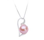 PearlsOnly Carlin Pink 7.0-7.5mm AAAA Freshwater 14K White Gold Cultured Pearl Pendant