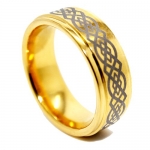 Solid Tungsten Carbide 8mm Gold Plated Celtic Wedding Ring (Available in Sizes 6-16) (6)
