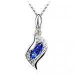 PlusMinus New Arrival Womens Beauty Crystal Angel White Gold Pendant Necklaces