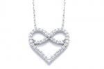 Sterling Silver Two in One Infinity and Heart CZ Necklace
