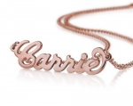 18k Rose Gold Plate Name Necklace - Custom Made Any Name (16 Inches)