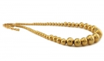 Tioneer Stainless Steel Gold Plated Graduated Ball Necklace