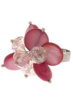 VICTORIA KORS SHELL STONE DISK DANGLE RING (Pink)