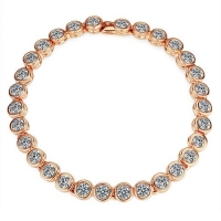 Yoursfs 18k Rose Gold Plated Austria Crystal Bangle Multi-emullational Diamond Bracelet