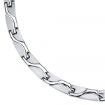 Rugged Appeal Titanium Mens Wave Pattern Flat Link 20 inch Chain Necklace