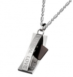 Stainless Steel Man Eternal Love Pendant Necklace 22 Chain