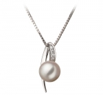 PearlsOnly Destina White 7.5-8.0mm AA Japanese Akoya Sterling Silver Cultured Pearl Pendant