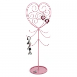 Pretty in Pink Girls Ladies Heart Jewelry Bracelet Necklace Earring Ring Stand Tower Organizer by Bucasi