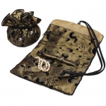 Serena Travel Set Jewelry Organizer Soft Silky Abstract Floral Gold