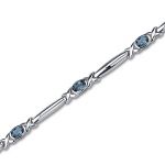 London Blue Topaz Bracelet Sterling Silver 2.75 Carats X Design