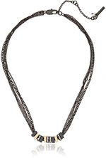 Kenneth Cole New York Black and Gold Pave Square Necklace, 18