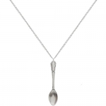 100% Nickel Free 2.5 Spoon Necklace On 18 Chain, 100% Made in USA! Ours Alone!, in Pewter