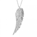 Angel Wing Necklace In Silver Tone