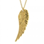 2.5 Angel Wing Necklace, Large Necklace (2-1/2) in Gold