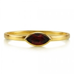 BERRICLE Marquise Natural Garnet Gemstone 10K Solid Yellow Gold Ring 0.24 ct.tw Size 4