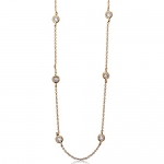 BERRICLE Yellow Gold Plated Silver CZ By The Yard Necklace Chain 16 inch