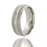 316L Stainless Steel Double Finish Wedding Ring Band, Size 10.25