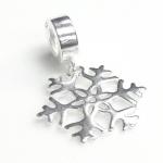 .925 Sterling Silver Christmas Snowflake Snow Flower Dangle Bead For Pandora European Charm Bracelets