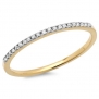 0.08 Carat (ctw) 10k Yellow Gold Round Diamond Dainty Anniversary Wedding Band Stackable Ring (Size 4)