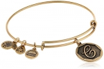 Alex and Ani Rafaelian Gold Finish Initial C Expandable Wire Bangle Bracelet, 7.25