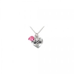 DM Merchandising Girls' Mom Mother's Day Silver Toned Heart Shaped Pendant Necklace 16 Inch With Aditional 2 Inch Adjustable Links