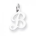 Sterling Silver Stamped Initial B Charm