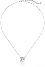 CZ by Kenneth Jay Lane Classic Cushion Cubic Zirconia Rosecut Pendant Necklace, 16+2 Extender