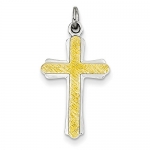 Sterling Silver and 18k Gold-plated Cross Charm