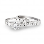 5mm-Round Cut Center Stone Wedding Bridal Engagement Ring Set-CZ Wedding Rings set(11)