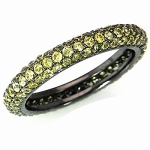 Sapphire Yellow CZ 925 Silver Eternity Band Stack/Stackable Ring Size 8.5