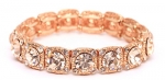 Heirloom Finds Gorgeous Rose Gold Tone and Peach Crystal Stretch Bracelet