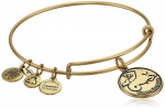 Alex and Ani Capricorn II Expandable Rafaelian Gold Finish Wire Bangle Bracelet, 7.25
