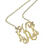 Goldtone Initial Letter K Pendant Necklace