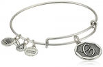 Alex and Ani Rafaelian Silver Finish Initial C Expandable Wire Bangle Bracelet, 7.25