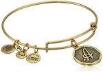 Alex and Ani Rafaelian Gold Finish Initial A Expandable Wire Bangle Bracelet, 7.25