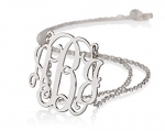 Monogram Necklace Sterling Silver Personalized Name Necklace (14 Inches)