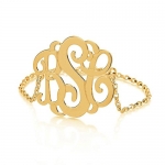 Monogram Bracelet 18k Gold Plated Personalized Initial Name Bracelet (7.5 Inches)